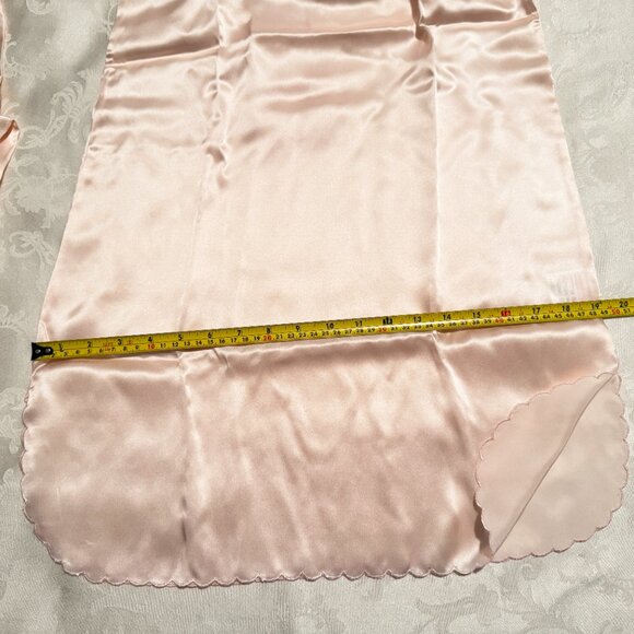 Luxury 100% Silk Embroidered 2-Piece Robe Cami Sleepwear Set - Peach Pink - Picture 8 of 10